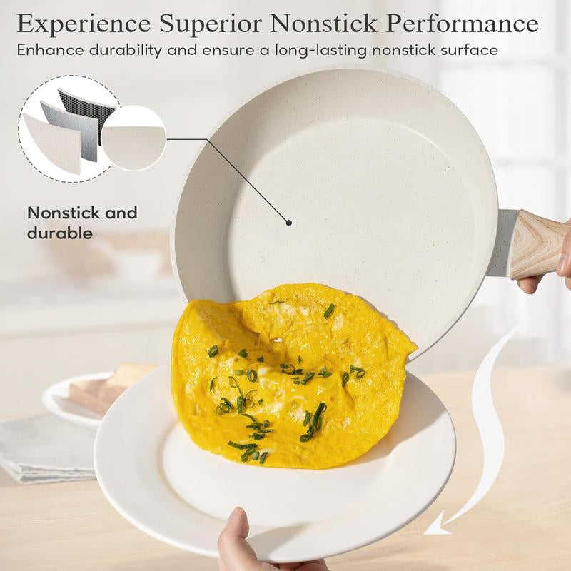 SODAY 12Pcs Pots and Pans Set Non Stick Kitchen Cookware Sets Induction Cookware Nonstick Granite Cooking Set with Frying Pans, Saucepans, Steamer,Dealsforyoudays