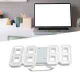 LED Wall Clock 23.5*9.3*1.8Cm Oversize 3D Modern Digital 24/12 Hour Display Timer Alarm Home USB Brightness Adjustable