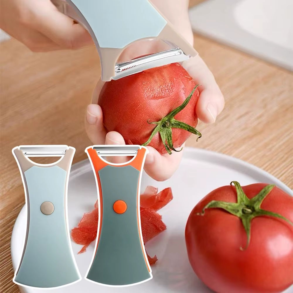 2 In1 Stainless Steel Multi-Function Potato Peeler Fruit Vegetable Chopper Mini Spud Slicer Grater Shredder Dual-Purpose Peeler