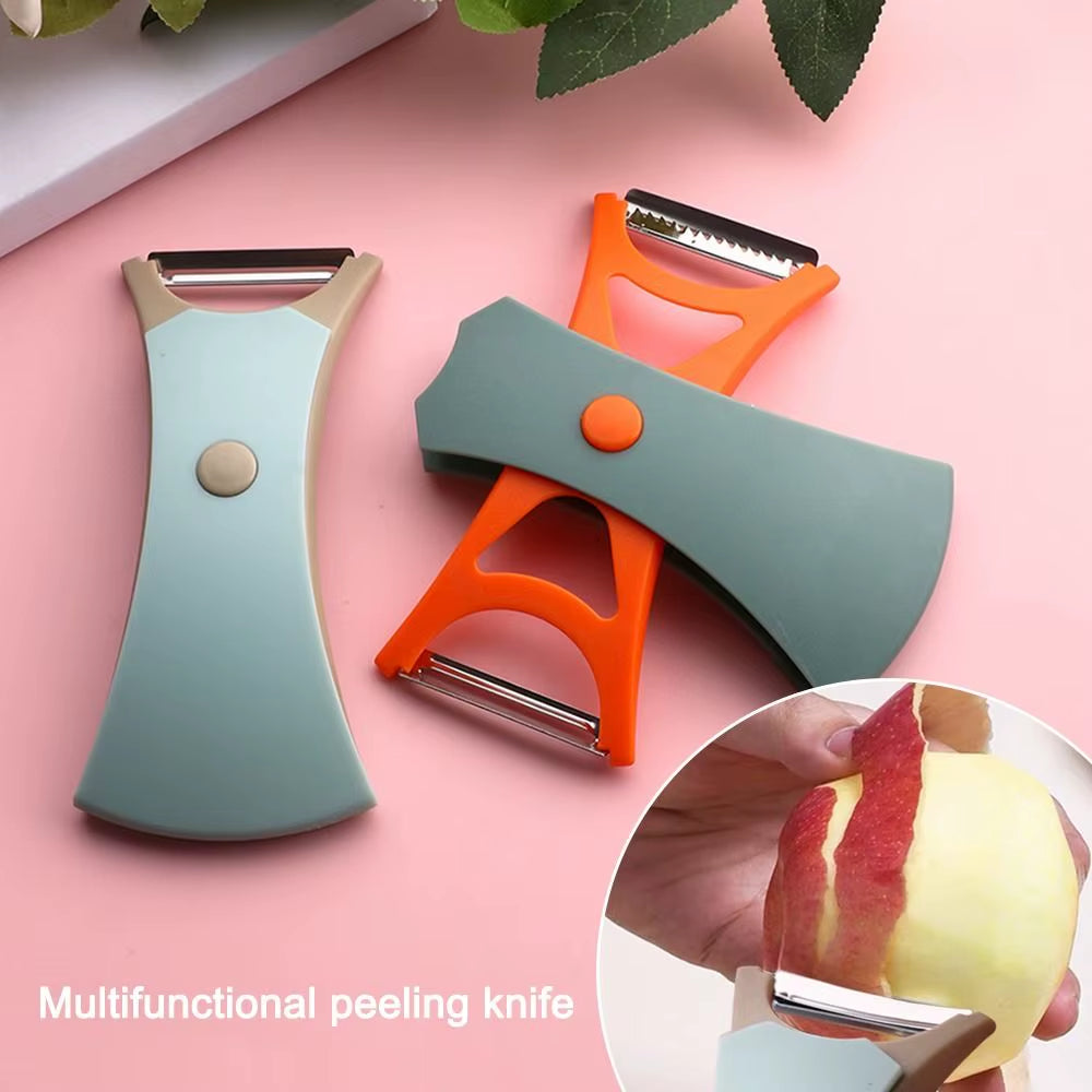 2 In1 Stainless Steel Multi-Function Potato Peeler Fruit Vegetable Chopper Mini Spud Slicer Grater Shredder Dual-Purpose Peeler