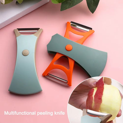 2 In1 Stainless Steel Multi-Function Potato Peeler Fruit Vegetable Chopper Mini Spud Slicer Grater Shredder Dual-Purpose Peeler