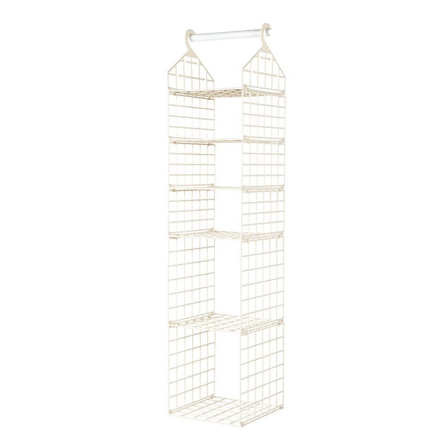 Foldable Hanging Closet Organisers Pajamas Coats Sweaters Sturdy Durable Towels Layered Storage Basket , 2/3/4/5 Tier