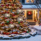 4PCS Set Christmas Glass Ball Ornaments Holiday Tree Hanging Decorations Party Decor Supplies FBA Shipment