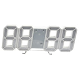 LED Wall Clock 23.5*9.3*1.8Cm Oversize 3D Modern Digital 24/12 Hour Display Timer Alarm Home USB Brightness Adjustable