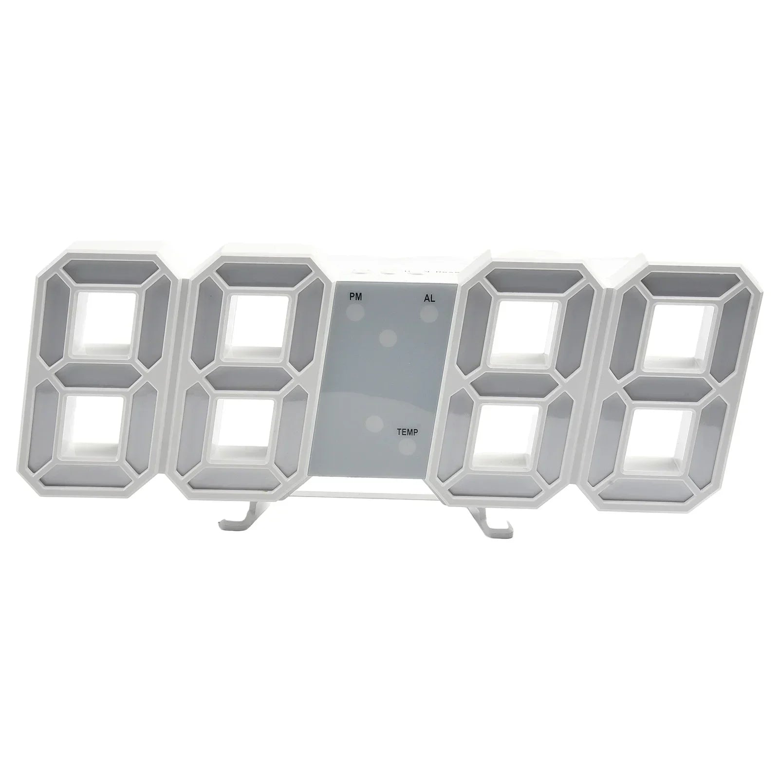 LED Wall Clock 23.5*9.3*1.8Cm Oversize 3D Modern Digital 24/12 Hour Display Timer Alarm Home USB Brightness Adjustable