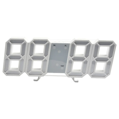 LED Wall Clock 23.5*9.3*1.8Cm Oversize 3D Modern Digital 24/12 Hour Display Timer Alarm Home USB Brightness Adjustable