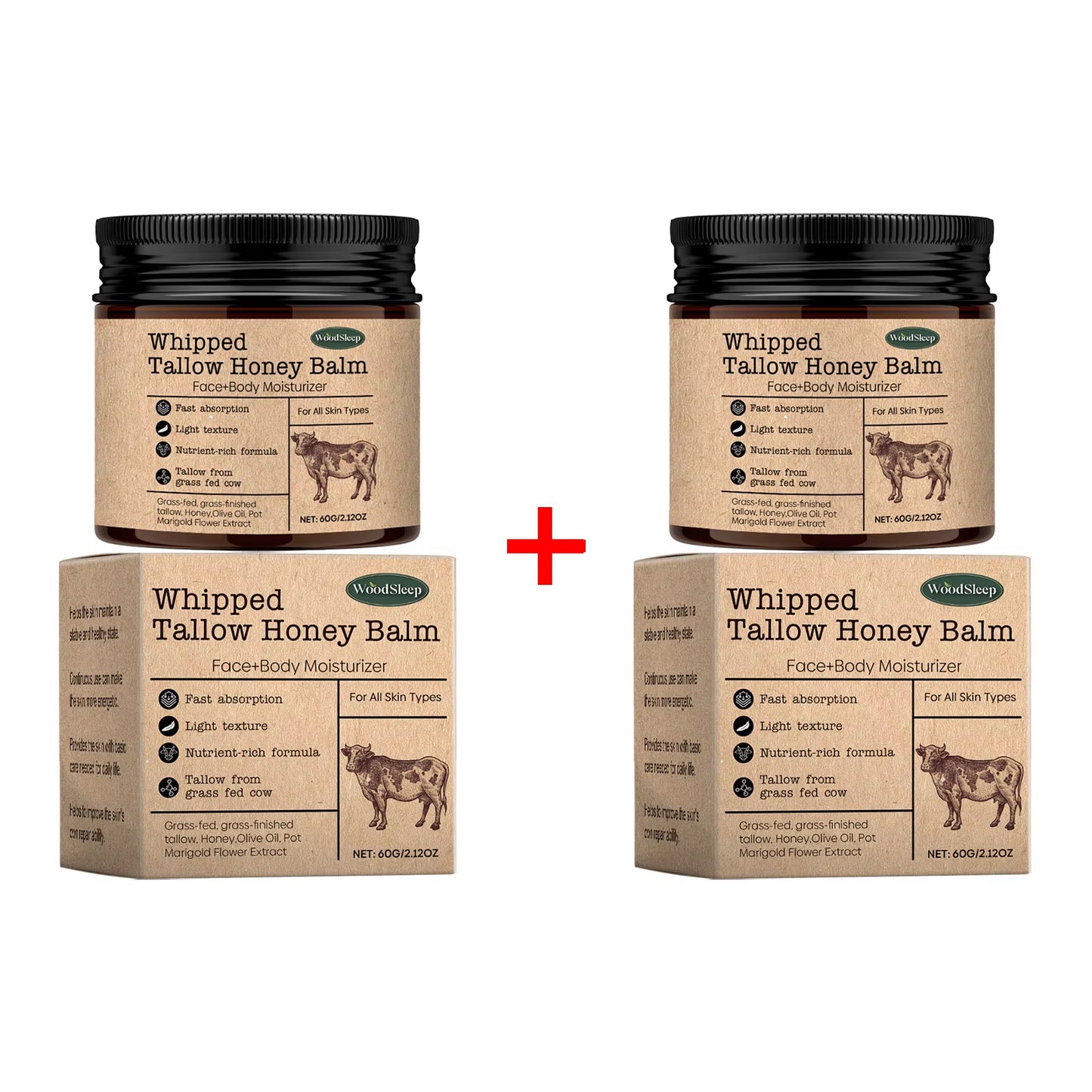 Whipped Beef Tallow Honey Balm Skin Rejuvenating Lightening Dark Skin Improve Rough Dryness Non Greasy Body Moisturizer Cream