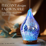 Oil Diffuser 3D Glass Aromatherapy Ultrasonic Humidifier, Air Refresh Auto Shut-Off, Timer Setting, BPA Free for Home Hotel Yoga Leisure SPA Gift 150Ml Last 6H