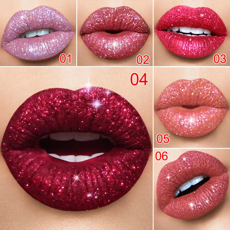 Diamond Shinny Lip Gloss Lips Makeup Cosmetics Glitter Liquid Lipstick Shimmer Matte Maquiagem Mate Batom Lipgloss