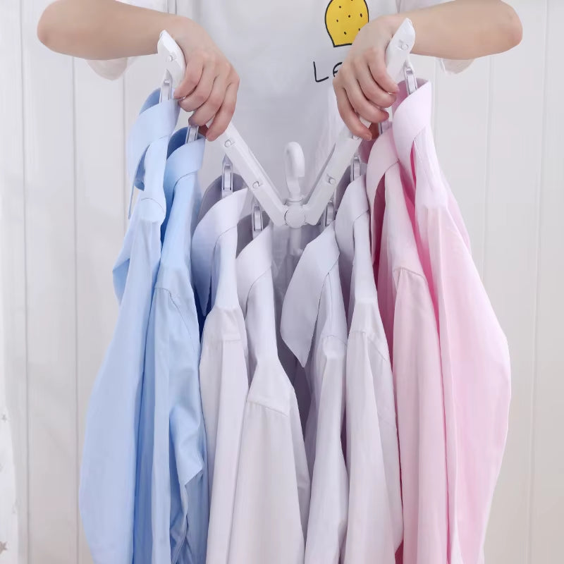 Multi-Function Folding Clothes Hanger Travel Drying Rack Home Non-Slip Windproof Drying Rack Shirt Storage Rack Closet Organizer