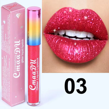 Diamond Shinny Lip Gloss Lips Makeup Cosmetics Glitter Liquid Lipstick Shimmer Matte Maquiagem Mate Batom Lipgloss