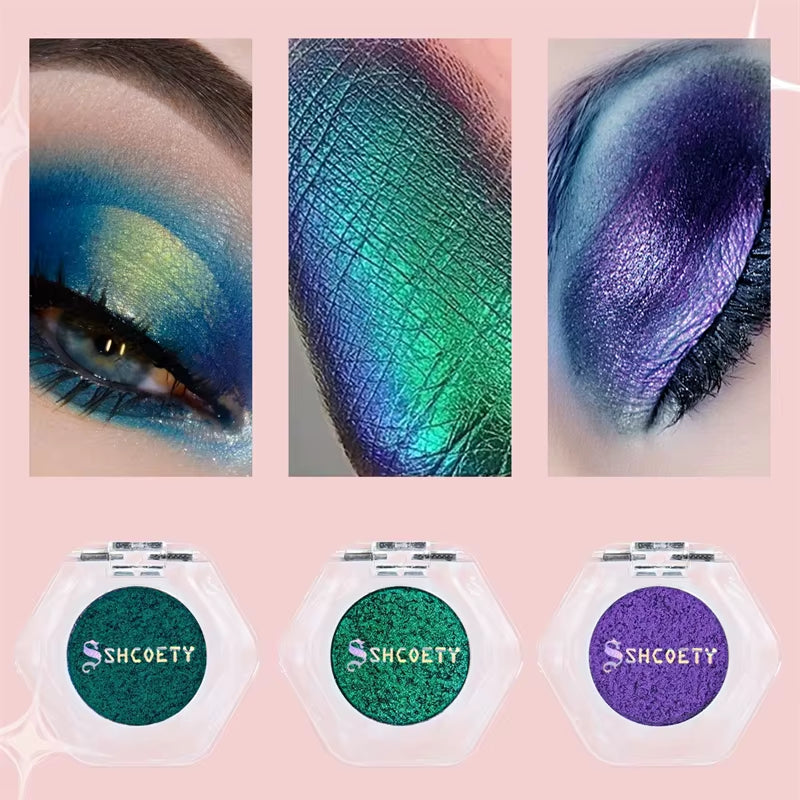 12 Colors Chameleon Glitter Eyeshadow Long Lasting Pearlescent Glitter Shimmer Eye Shadow Colorful Eye Makeup Tint Cosmetics