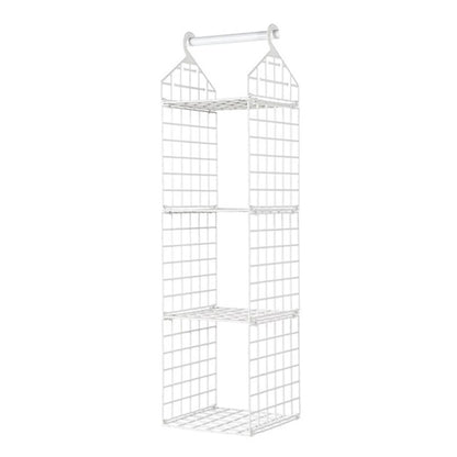 Foldable Hanging Closet Organisers Pajamas Coats Sweaters Sturdy Durable Towels Layered Storage Basket , 2/3/4/5 Tier