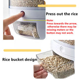 6KG Rotatable 360 Degree Rice Dispenser Sealed Dry Grain Bucket Dispenser Moisture-Proof Kitchen Food Container Storage Box