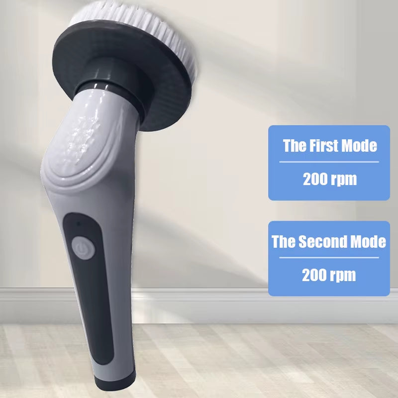 6 in 1 Wireless Electric Cleaning Tool Scrub Brush Window Wall Cleaner Adjustable Cleaning Brush Bathroom Kitchen Cleaning Brush