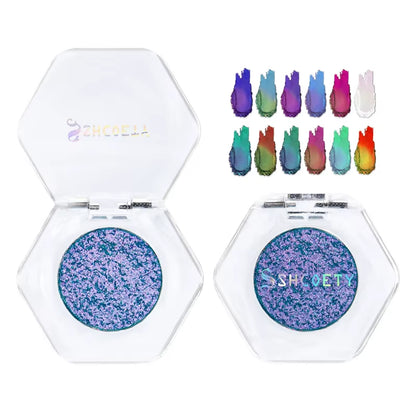 12 Colors Chameleon Glitter Eyeshadow Long Lasting Pearlescent Glitter Shimmer Eye Shadow Colorful Eye Makeup Tint Cosmetics