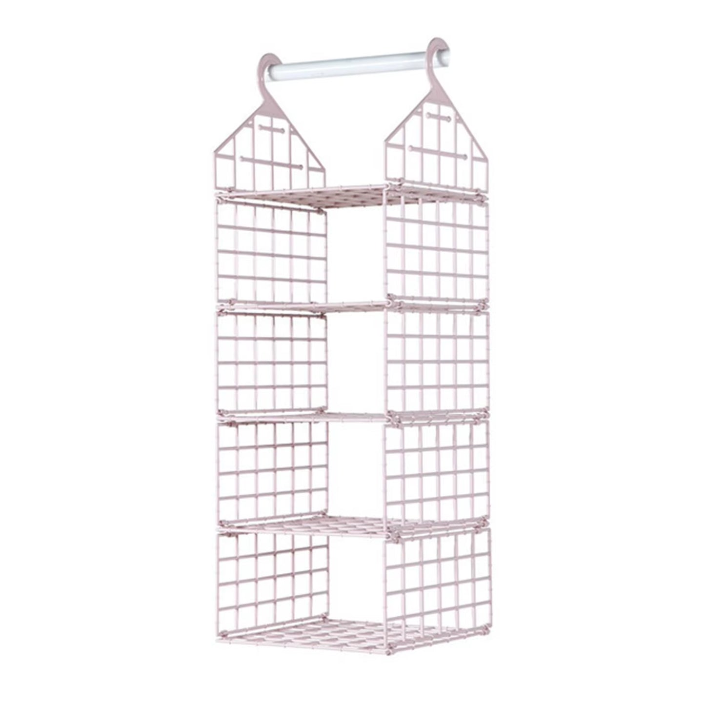 Foldable Hanging Closet Organisers Pajamas Coats Sweaters Sturdy Durable Towels Layered Storage Basket , 2/3/4/5 Tier