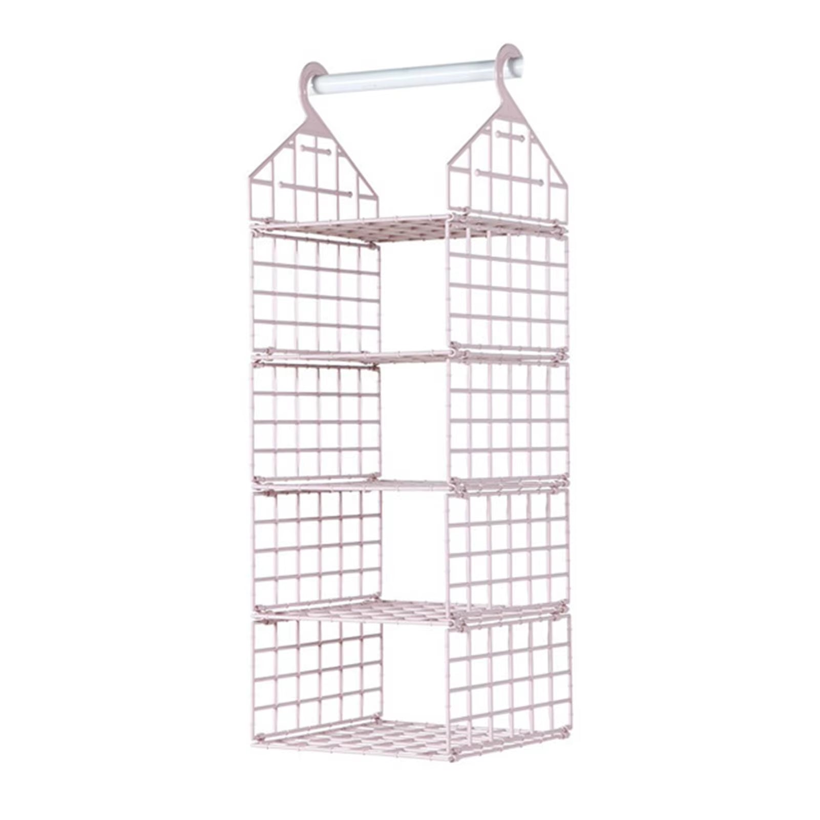 Foldable Hanging Closet Organisers Pajamas Coats Sweaters Sturdy Durable Towels Layered Storage Basket , 2/3/4/5 Tier