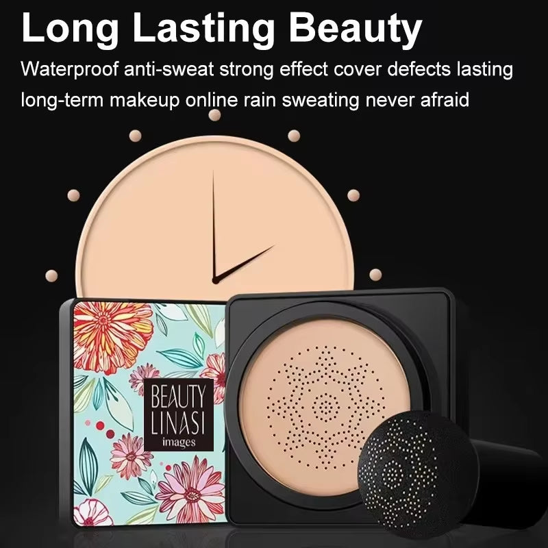 Mushroom Head Air Cushion, CC Cream Natural Moisturizing Foundation Concealer Whitening Oil-Control Makeup Cosmetics BB Cream