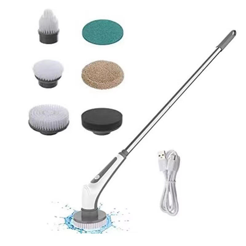 6 in 1 Wireless Electric Cleaning Tool Scrub Brush Window Wall Cleaner Adjustable Cleaning Brush Bathroom Kitchen Cleaning Brush