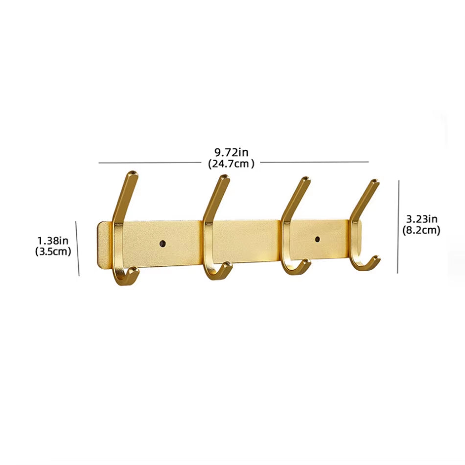 Rose Gold Bathroon Hook 3 4 5 6 Adhesive Aluminum Lavatory Kitchen Key Coat Robe Towel Holder Door Wall Hooks Black Storage Hang
