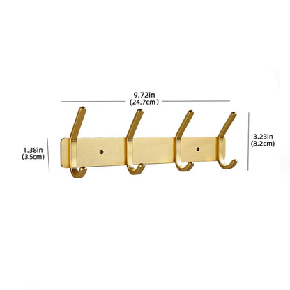 Rose Gold Bathroon Hook 3 4 5 6 Adhesive Aluminum Lavatory Kitchen Key Coat Robe Towel Holder Door Wall Hooks Black Storage Hang