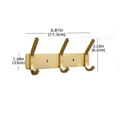 Rose Gold Bathroon Hook 3 4 5 6 Adhesive Aluminum Lavatory Kitchen Key Coat Robe Towel Holder Door Wall Hooks Black Storage Hang