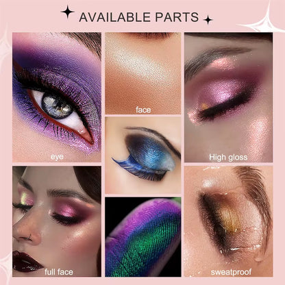 12 Colors Chameleon Glitter Eyeshadow Long Lasting Pearlescent Glitter Shimmer Eye Shadow Colorful Eye Makeup Tint Cosmetics