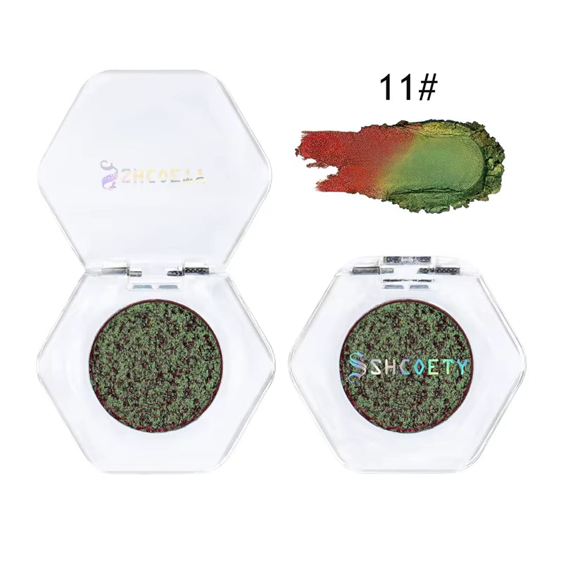 12 Colors Chameleon Glitter Eyeshadow Long Lasting Pearlescent Glitter Shimmer Eye Shadow Colorful Eye Makeup Tint Cosmetics