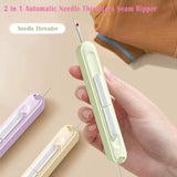 2 in 1 Upgraded Seam Ripper Needle Threader Seam Ripper Double End Design Colorful Sewing Needle Thread Unpicker Sewing Tools