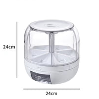 6KG Rotatable 360 Degree Rice Dispenser Sealed Dry Grain Bucket Dispenser Moisture-Proof Kitchen Food Container Storage Box